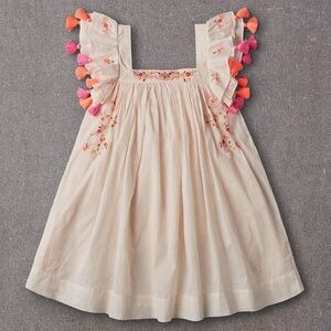 Nellystella Charming Girls Chloe Dress with Floral Embroidery and Tassels 2
